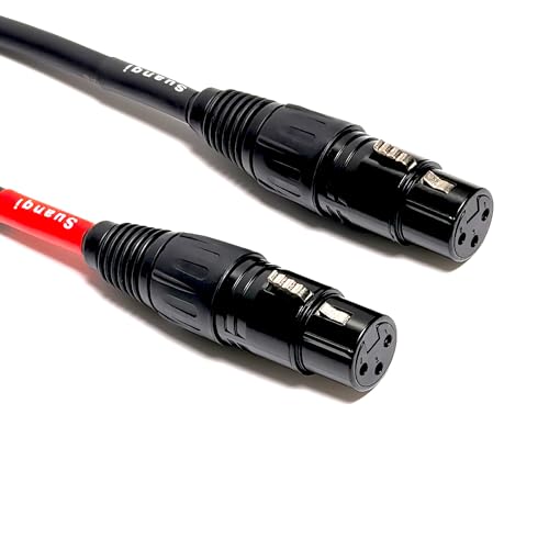 XLR Female to 1/4 Inch TRS Female Adapter Cable, 6 Inch, 2 Pack - style: XLR Female to TRS Female