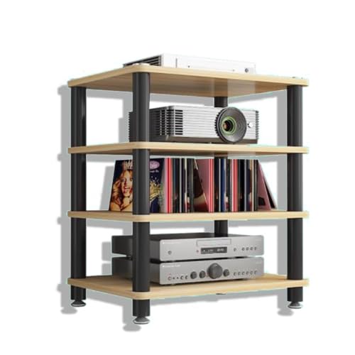 HiFi Racks Media Components Cabine, Heavy Duty Audio Component Stand, Amplifier Console Shelf Organizer, 2/3/4 Tier Speaker Audio Rack Tower(Walnut,4-Tier) - color: Walnut, size: 4-Tier