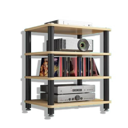 HiFi Racks Media Components Cabine, Heavy Duty Audio Component Stand, Amplifier Console Shelf Organizer, 2/3/4 Tier Speaker Audio Rack Tower(Walnut,4-Tier) - color: Walnut, size: 4-Tier