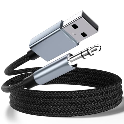 USB to 3.5mm Aux Audio Cable Compatible with Laptop PC PS5/4 USB to 3.5mm Aux Jack Audio Adapter for Headphone Speaker(3.94ft/1.2m). NOT Work for Charging and MP3 TV Car PS3 Truck