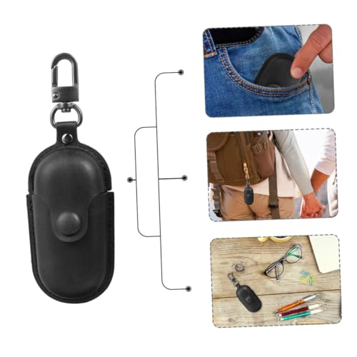 Waterproof Earphone Case for Earbuds, Anti-Lost Portable Earbud Holder with Scratch-Proof, Dustproof Chic Cover in Crazy Horse Black for Travel and Daily Use