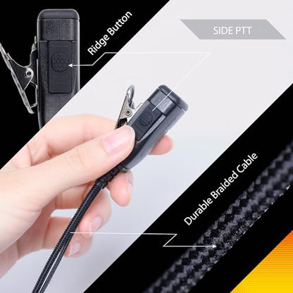 Arrowmax AEH1500-M12 G-Shape Style Braided Cable Earpiece Style in-line PTT Compatible with Motorola Two-Way Radios SL7550e SL7580 SL300 SL3500e SL4000 SL8550e SL1K TLK100 DLR110 Curve - size: 1 Piece