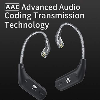 KZ AZ09 Bluetooth 5.2 IPV5 Waterproof Noise Reduction Bluetooth Module Upgrade Cable Ear Hook for ZSX/ZSN/ZSNPRO/ZSNProX/ZS10PRO/AS12/AS16/ZAX/ZAS/DQ6(C pin) - color: AZ09-C,Black
