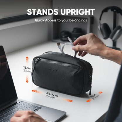 VULKIT Electronic Organizer Bag for Travel, Water Resistant & Scratch Resistant, Tech Pouch Storage Bag for Cables, Charger, Cord, Power Bank, Accessories & Travel Essentials