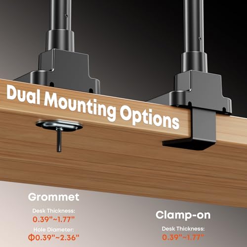 Quad Monitor Mount for up to 49 inch Ultrawides on Top and 27 inch Screens on Lower Brackets,Heavy Duty,Fully Adjustment, Holds up to 44 lbs, VESA 75x75/100x100 mm,Black - size: 49inch