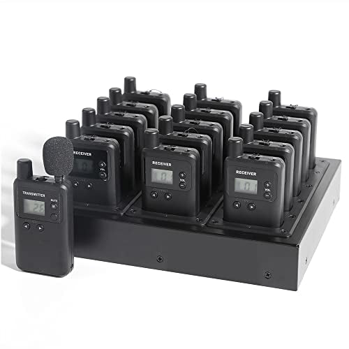 AGJ Wireless Tour Guide System, Tour Guide Microphone and Speaker, Tour Guide Headsets 1 Transmitter 15 Receivers 1 Charger Court Church Translation System for Factory School - size: 16