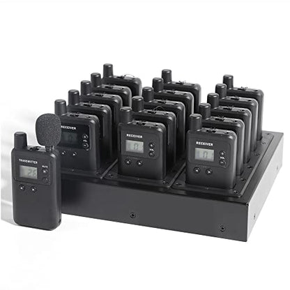 AGJ Wireless Tour Guide System, Tour Guide Microphone and Speaker, Tour Guide Headsets 1 Transmitter 15 Receivers 1 Charger Court Church Translation System for Factory School - size: 16