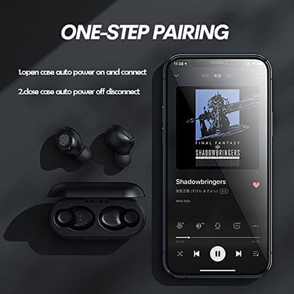 True Wireless Earbuds Bluetooth in-Ear Headphones 5.2 Small Tiny Invisible Earbuds Wireless Bluetooth Discreet Bluetooth Earbuds for Work Blue Tooth Ear Buds Wireless Earphones with Mini Earbuds Case