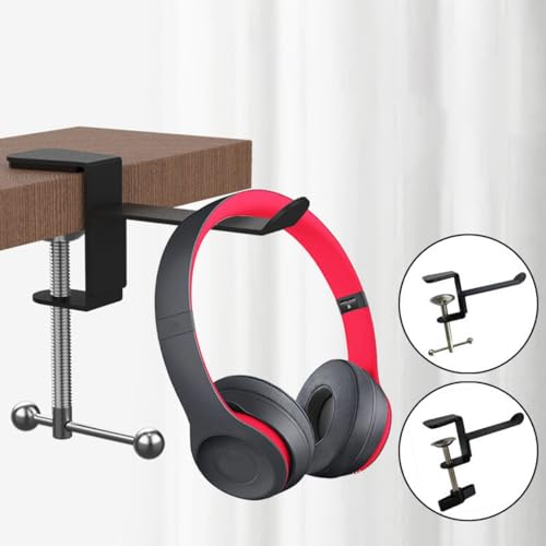 Gaming Headphone Stand Metal Headsets Hanger Hook Holder Adjustable Rotatable Arm Clamp Under Desk Space Save Clip Mount