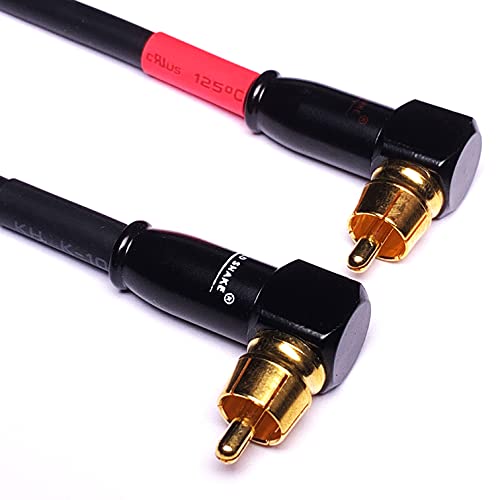 CNCESS CESS-137-1f Right Angle RCA Preamp Jumpers Male to Male Patch Cable, 2 Pack (1 Foot) - size: 1 Foot