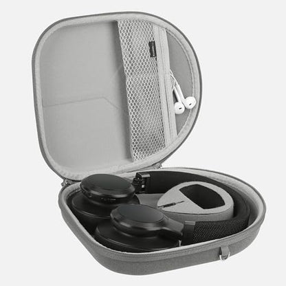 Geekria Shield Headphones Case for Foldable Over-Ear Headphones, Hard Shell Travel Carrying Bag, Compatible with Soundcore, JBL Tour ONE M3, Sony WH-1000XM5, B&O Beoplay H9 (Microfiber Grey)