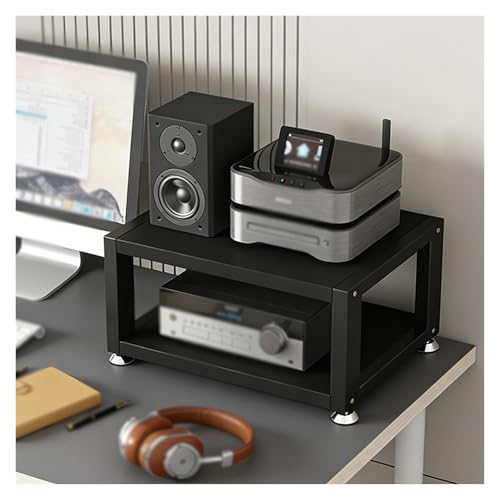 YLLFFLL Open Shelf Stereo Component Rack Stand Tabletop, 2 3 4 Tier Audio Racks and Av Media Cabinet with Footpad, Upright HiFi Cabinets and Stands Under Desk(#1,2 Layer) - color: #1, size: 2 layer