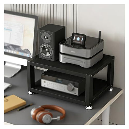 YLLFFLL Open Shelf Stereo Component Rack Stand Tabletop, 2 3 4 Tier Audio Racks and Av Media Cabinet with Footpad, Upright HiFi Cabinets and Stands Under Desk(#1,2 Layer) - color: #1, size: 2 layer
