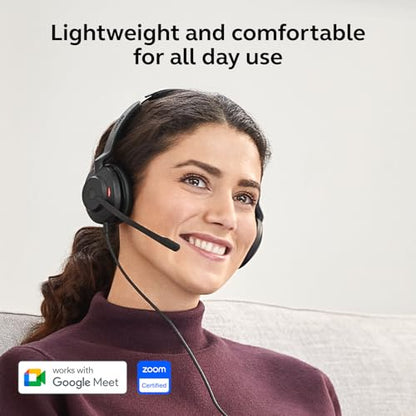 Jabra Evolve2 30 SE (2025 Version) Wired Dual-Ear USB Headset, Black | Dual-Ear Headset with Microphone, USB-A and USB-C Cable, Ideal Computer Headset, Works with Online Meeting Platforms - color: Black, style: All Platforms