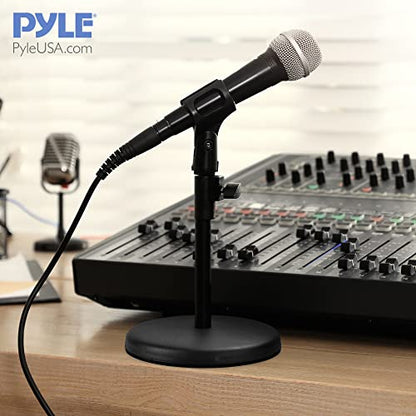 Pyle Compact Tabletop Stand - Round Base, Desktop Tabletop Stand, and Replacement Part Model: PDMIKT200, PDMIUSB50 PDMIKT100, PDMIUSB75, PDMIKT145WT, PDMILCM100