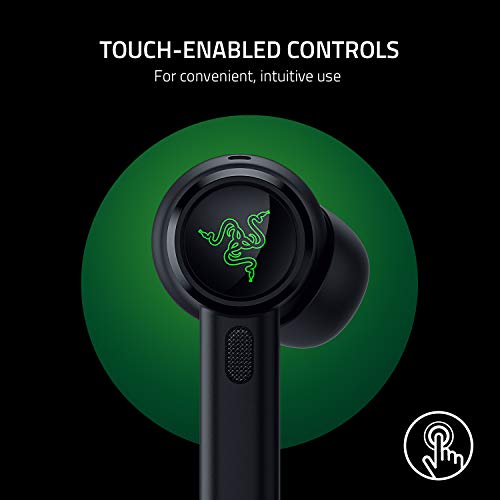 Razer Hammerhead True Wireless Pro Bluetooth Gaming Earbuds: THX Certified - Advanced Hybrid Active Noise Cancellation - 60ms Low-Latency - Touch Enabled (Renewed)