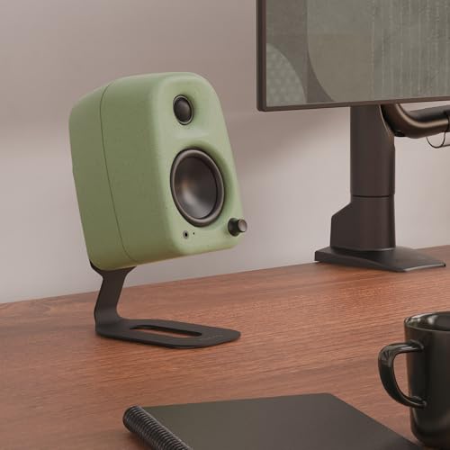 Kanto SU2 Rear-Mounted Desktop Speaker Stands for Uki and Ora | Elevated and Angled to Improve Sound | ¼-20 Thread | Holds 3.1 lbs | Pair | Black