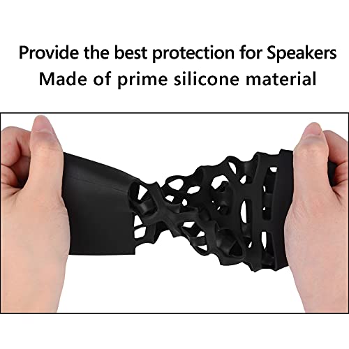 Geekria Silicone Protective Sleeve Compatible with Bose SoundLink Revolve+ / Revolve+ II Bluetooth Speaker, Anti-Slip Soft Cover with Precise Sound Openings (Black) - color: Black
