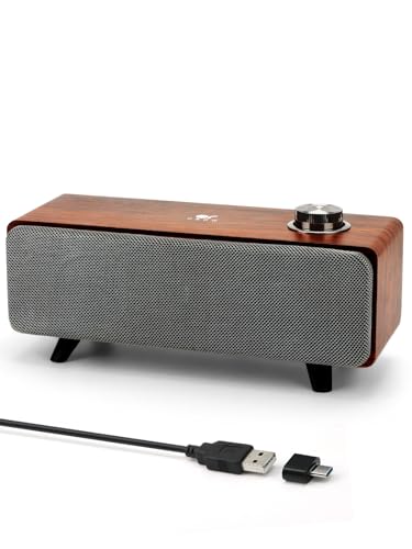 OR O R O W Computer Speakers,10W PC Speakers with Bluetooth,Stereo Sound & Enhanced Bass,USB Laptop Speakers,Sound Bar for PC, Phone and Mac(S207) (Brown)