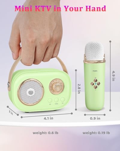 PRUNUS C20 Mini Karaoke Machine,Valentines Day Gifts Her Him Kids Mens - color: C20-Green