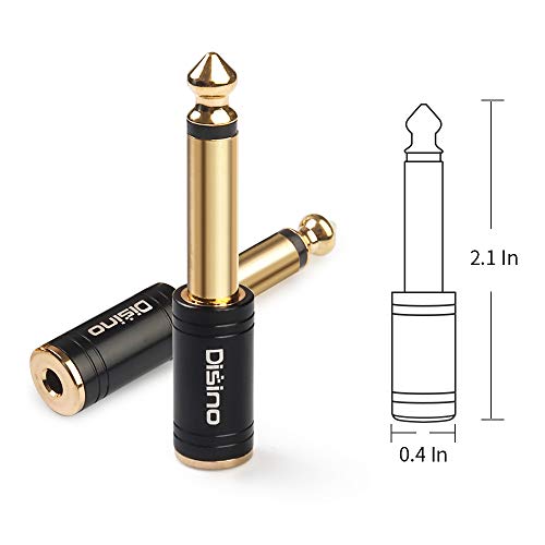 1/4" Mono to 1/8" Stereo Adapter, New Upgrade Gold-Plated 6.35mm TS Male Jack to 3.5mm TRS Female Stereo Adapter for Headphone, Amp Adapte, Black - 1 Pack - color: 635TSM-35F-1P