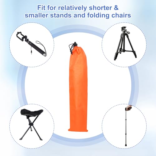 2 Pcs 18 x 5 Inch Tripod Monopod Case Bag, Oxford Cloth Foldable Tripod Carrying Case Bag with Drawstring, Fits Speaker/Light Stand/Studio/Outdoor/Travel/Camping, Orange - size: 18x5 Inch