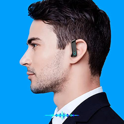 Uigsas Bluetooth Headset, Wireless Bluetooth Earpiece Handsfree Earphones with Microphone Headset 15hrs Working for Laptop Cell Phones Computer Trucker Driver