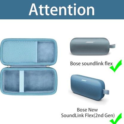 khanka Bose 뉴 사운드링크 플렉스 2세대/보스 사운드링크 플렉스 블루투스 휴대용 스피커용 여행용 케이스, 케이스만 포함 (블루) - size: Bose Flex Case