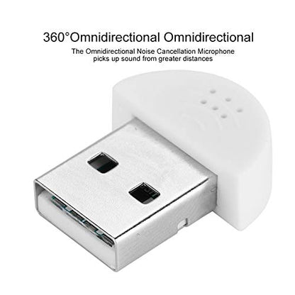 DEWIN USB 2.0 Mini Microphone, Laptop/Desktop PC Plug and Play for Skype, MSN, Yahoo Recording, YouTube, Google Voice Search and Games(White)
