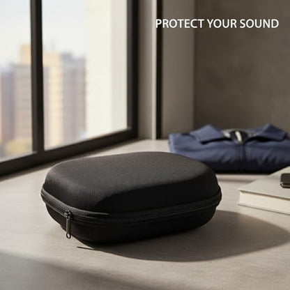 Hard Shell Headphone Case for Over-Ear Headphones, Rigid EVA Travel Carrying Pouch with Zipper, Black