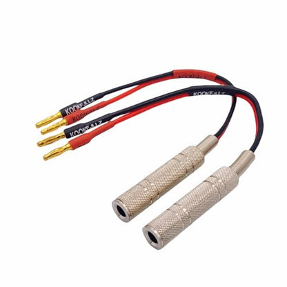 Speaker Cable - 1/4 Inch to Banana Plug Adapter Cable (6-inch) - Gold Plated Audio Connector for Amplifiers, DJ Equipment & Studio Speakers(2-Pack)