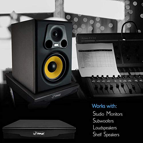 Pyle Speaker Isolation Pads - 10.4 x 13 x 2.8 inches - Acoustic Noise Isolation Platform - Foam Riser Recoil Stabilizer with Rubber Base for Studio Monitor, Subwoofer, Loudspeaker - PSIO6 - size: 10.4" x 13.0" (Single)