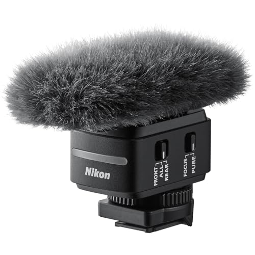 Nikon ME-D10 Shotgun Microphone for ZR Digital Accessory Shoe | Multi-Pattern Pickups and 32-bit Float Audio Recording, Professional-quality audio, Style, Two modes