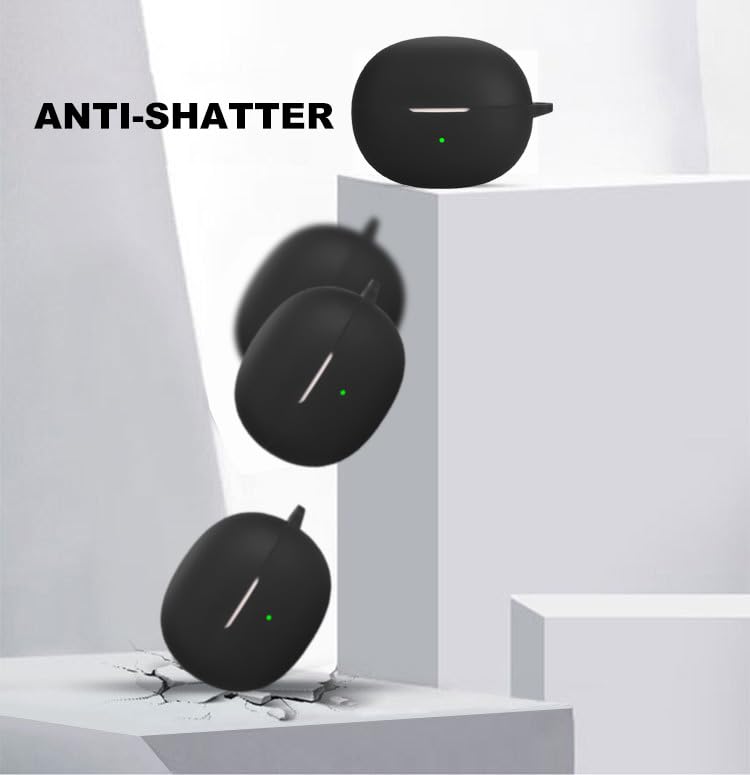 Silicon Case Cover Compatible with King Lucky Clip on Earbuds Open Ear Headphones i121 True Wireless Earbuds - color: Black