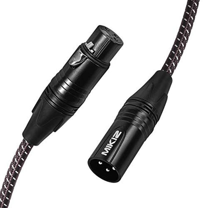 XLR Cables Braided 6ft 2 Pack - Premium Short Anti-tangling XLR Patch Cables Male to Female for Microphone DJ | Premium 3 Pin XLR Male to Female Short Anti-tangling XLR Patch Cables Male to Female for Microphone DJ - size: 2-Pack 6ft