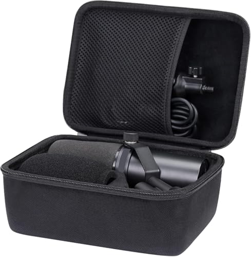 Aenllosi Hard Case for Shure SM7B/MV7/SM7dB Vocal Dynamic Microphone, Black | EVA case construction, Water-resistant design, Impact-resistant design, Case only - size: Shure SM7B/MV7