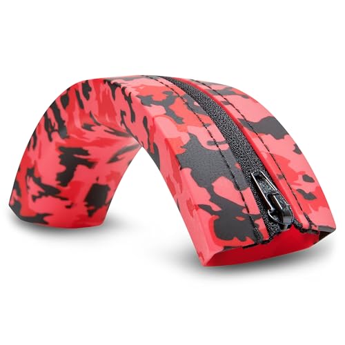 WC BandZ ATH - Upgraded Headband Cover for Audio Technica ATH M50X / M50XBT / M50 / M40X / M40 / M40FS / M30X / M30 / M20X / MSR7 by Wicked Cushions | Red Camo - color: Red Camo