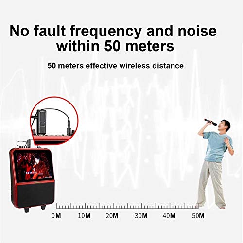 Tangxi VHF Microphone, Universal Handheld Karaoke Mic Speaker, Over 110 DB Outdoor Indoor Cordless Microphone System with USB Reciver for Singing, Karaoke, Speech,