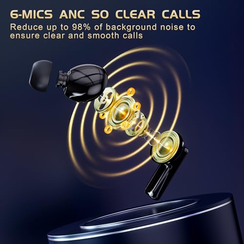 IAMJOY Gaming Earbuds, 20ms Low Latency, Active Noise Cancelling with 6 Mic, 2.4GHz & Bluetooth, 35 Play Time, Wireless Earbuds Compatible with Meta Quest 3/2, PS5/4, Steam Deck, VR, Switch, PC - color: Black