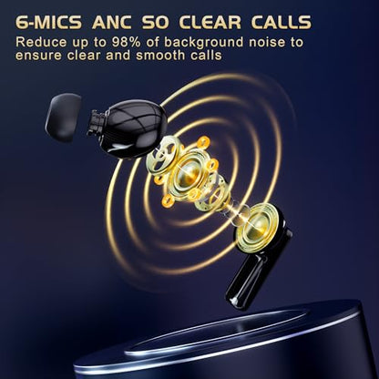 IAMJOY Gaming Earbuds, 20ms Low Latency, Active Noise Cancelling with 6 Mic, 2.4GHz & Bluetooth, 35 Play Time, Wireless Earbuds Compatible with Meta Quest 3/2, PS5/4, Steam Deck, VR, Switch, PC - color: Black