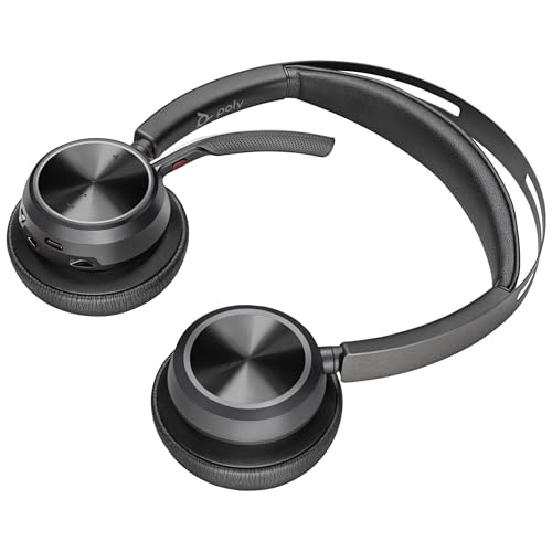 Poly - Voyager Focus 2 UC USB-A Headset (Plantronics) - Bluetooth Dual-Ear (Stereo) Headset with Boom Mic - USB-A PC/Mac Compatible - Active Noise Canceling - Works with Teams, Zoom (Certified) & More - style: Headset