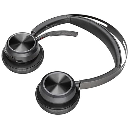 Poly - Voyager Focus 2 UC USB-A Headset (Plantronics) - Bluetooth Dual-Ear (Stereo) Headset with Boom Mic - USB-A PC/Mac Compatible - Active Noise Canceling - Works with Teams, Zoom (Certified) & More - style: Headset