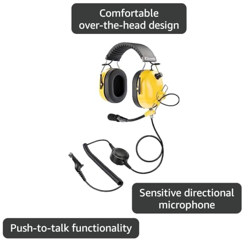 Arrowmax AHDH0042-YW-M9 Noise Cancelling Headset Compatible with Motorola Radios APX6000 APX7000 APX8000 XPR6350 XPR6550 XPR7550 XPR7350e XPR7550e XPR7580e APX 6000 7000 8000 XPR 6550 7550 7550e with