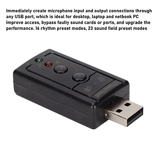 USB Sound Card, Virtual External Sound Card Built in Amplifier and Volume Controls with 3.5MM Ports and Microphone 7.1 Channel Sound Card