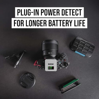 RØDE Wireless GO (Gen 3) – Compact Wireless Mic – Pristine Audio, 32-bit Float Recording, Automatic Level Control, for Phones, Cameras and Computers (White) | 32-bit Float Recording, Automatic Level Control, for Phones, Cameras and Computers (White) - col