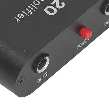 Dual Channel Sound Preamplifier Professional Grade 1/4 Inch 6.35mm 0 to 20db Gain Adjustable Amplifier Amp for Microphones Instruments Music Signals Aluminum Alloy Compact Size