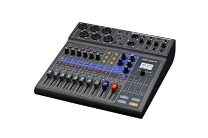 Zoom LiveTrak L-8 Battery Powered Mixer/Recorder for Musicians & Podcasters | 8-channel digital mixer with 12-in/4-out USB interface and 6 sound pads for podcasting, music and live streaming