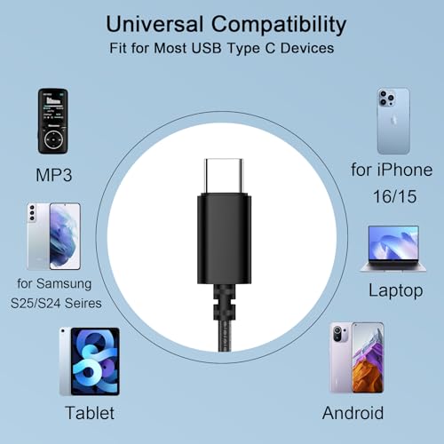 USB C Headphone Wired Earbuds for Samsung S26 S25 Ultra S24 A16 A17 | in-Ear Earbuds Wired Noise Isolating With Microphone for iPhone 17 16 Pro Max/iPad 11 A16/Pixel/Android Small Ear Kids - color: Purple