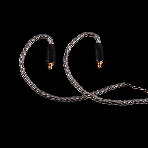 MMCX Connector Silver Plated Pure Copper Earphone Cable for SE215 SE535 SE846, Replacement Detachable Headphone Cable with 3.5mm Plug for High - Fidelity Audio (Black Elbow) - size: black elbow
