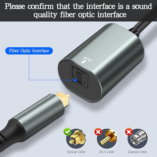 MEIRIYFA USB to Toslink Optical Audio Adapter, USB A 2.0 Male to SPDIF Port Digital Fiber Optic Converter Cable for Laptop Computer PC PS5/PS4-0.35M/1.15Ft